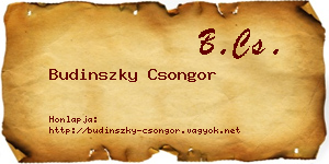 Budinszky Csongor névjegykártya